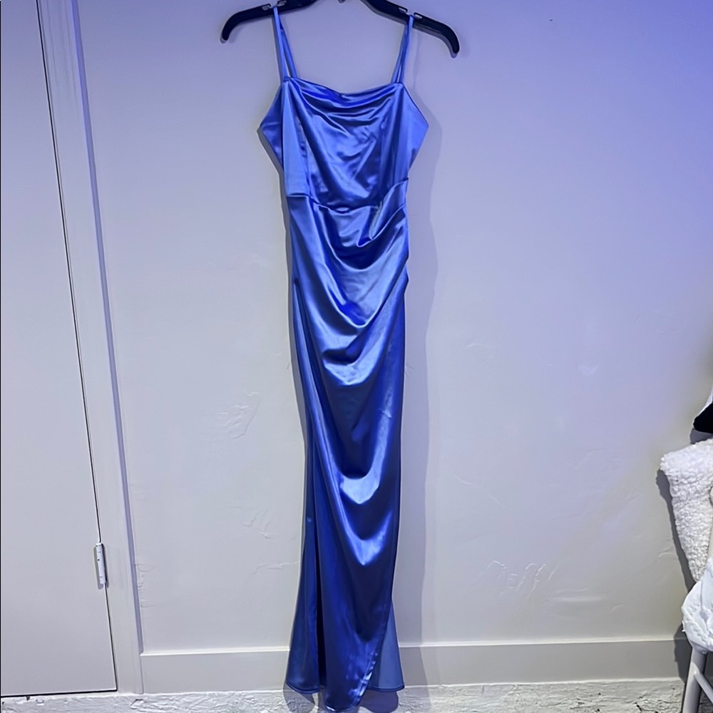 Elegant Blue Satin Gown